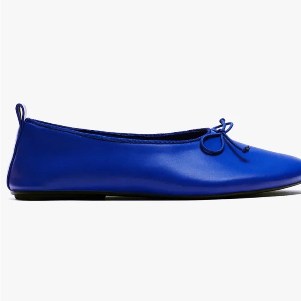 Zara Blue Flats with Bow Detail - Picture 7 of 8